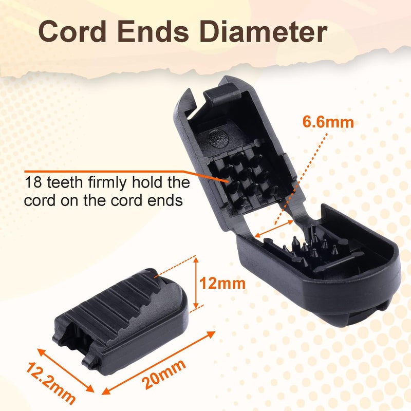 CooBigo 25 Pack Zipper Pull Tabs Cord Ends Tips Shoe Lace End Clips Cord Lock for Paracord Molle Backpack Quick No Tied Shoelace Triathlon Marathon Running Shoe - Image 2